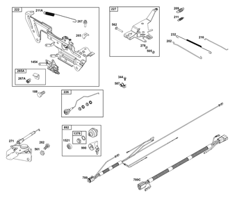 Controls Group Diagram and Parts List for 613477-4201-J1 400000 - 699999 Briggs and Stratton Engine